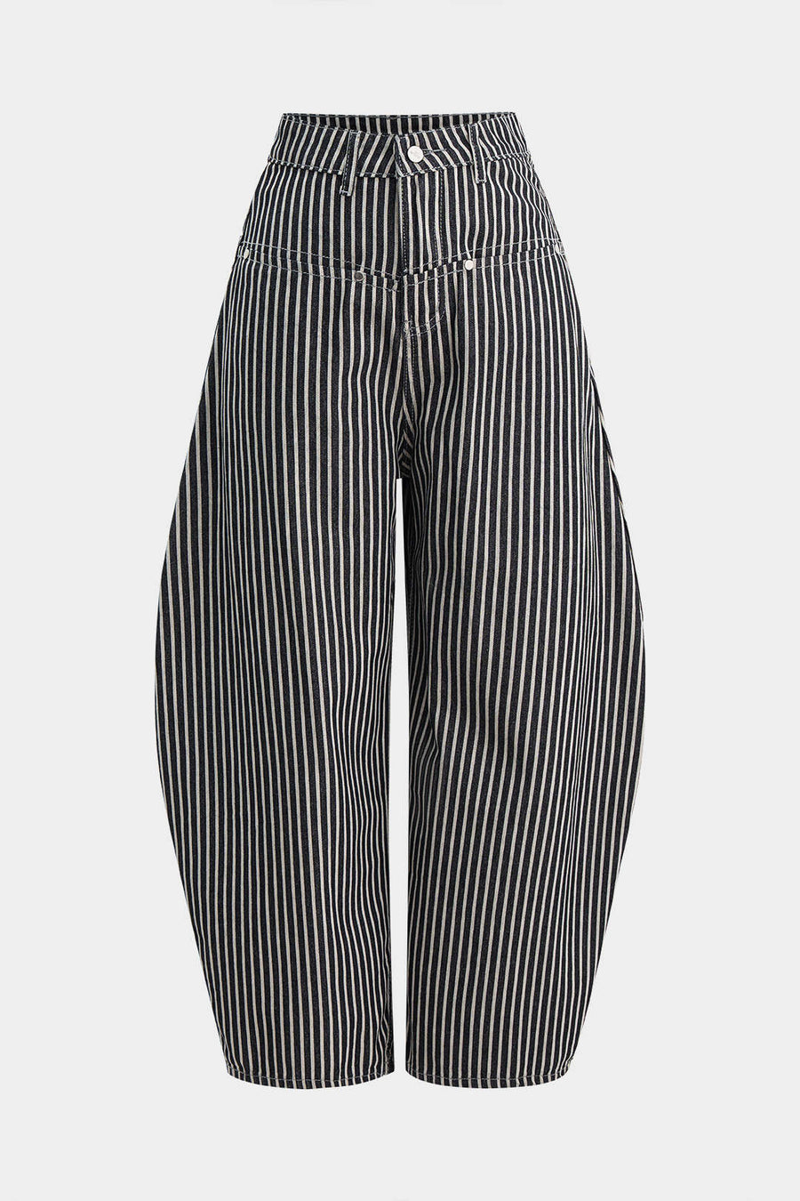 Stripes Print Barrel Pants