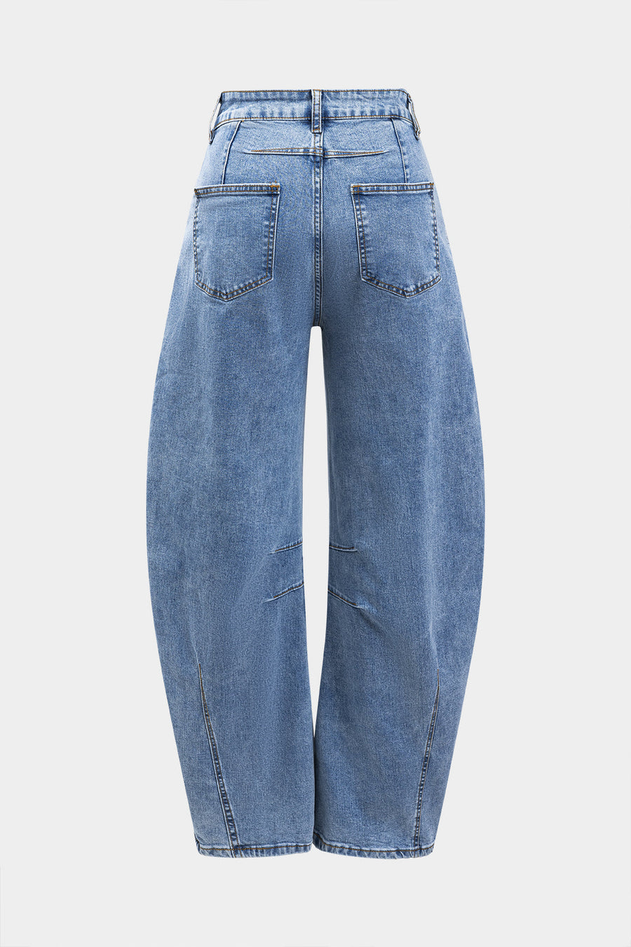 Denim-farkut, joissa on napitaskut ja leveät lahkeet