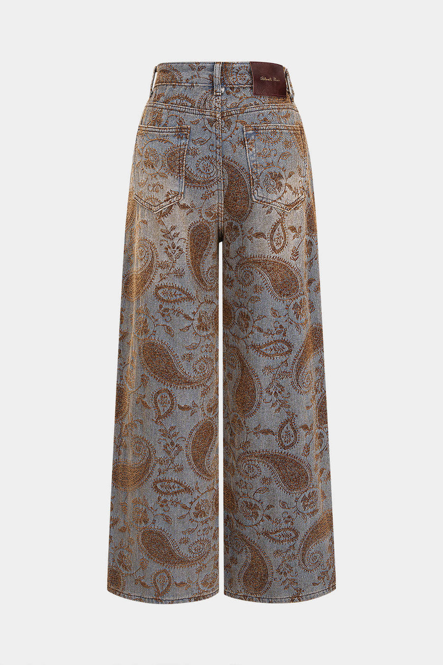 Floral Embroidery Zipper Straight Pants