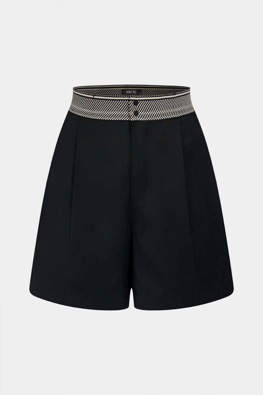 Fake Pocket Wide Leg Shorts