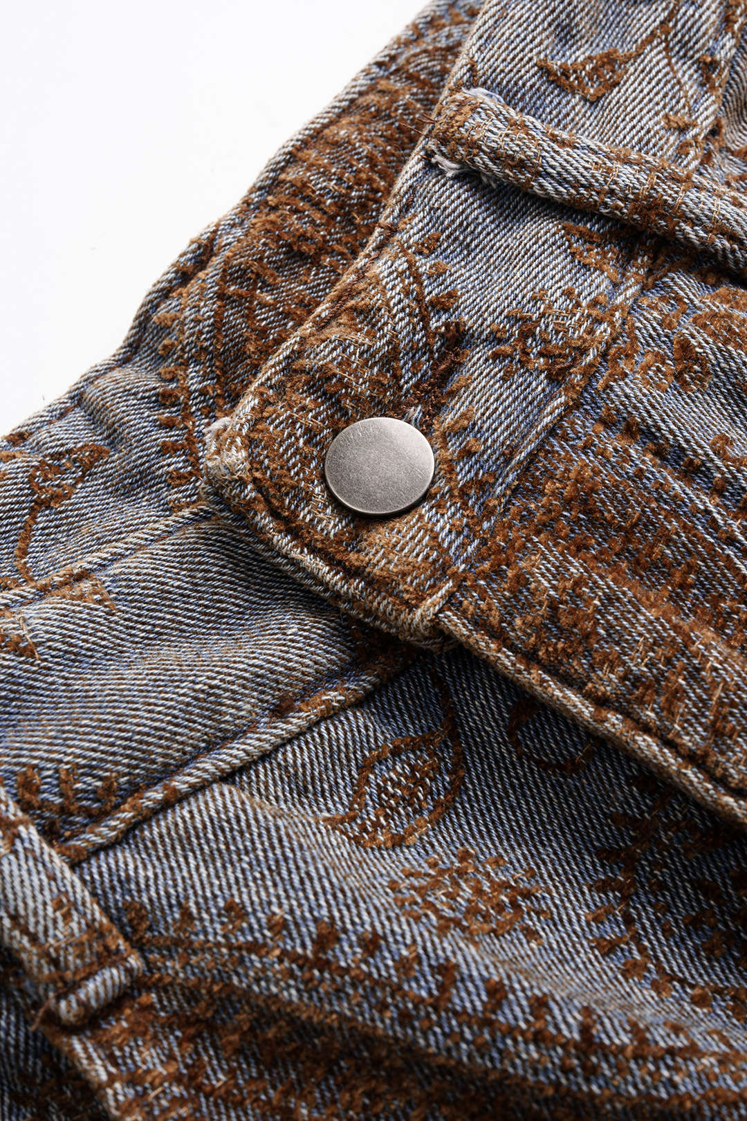 Floral Embroidery Zipper Straight Pants