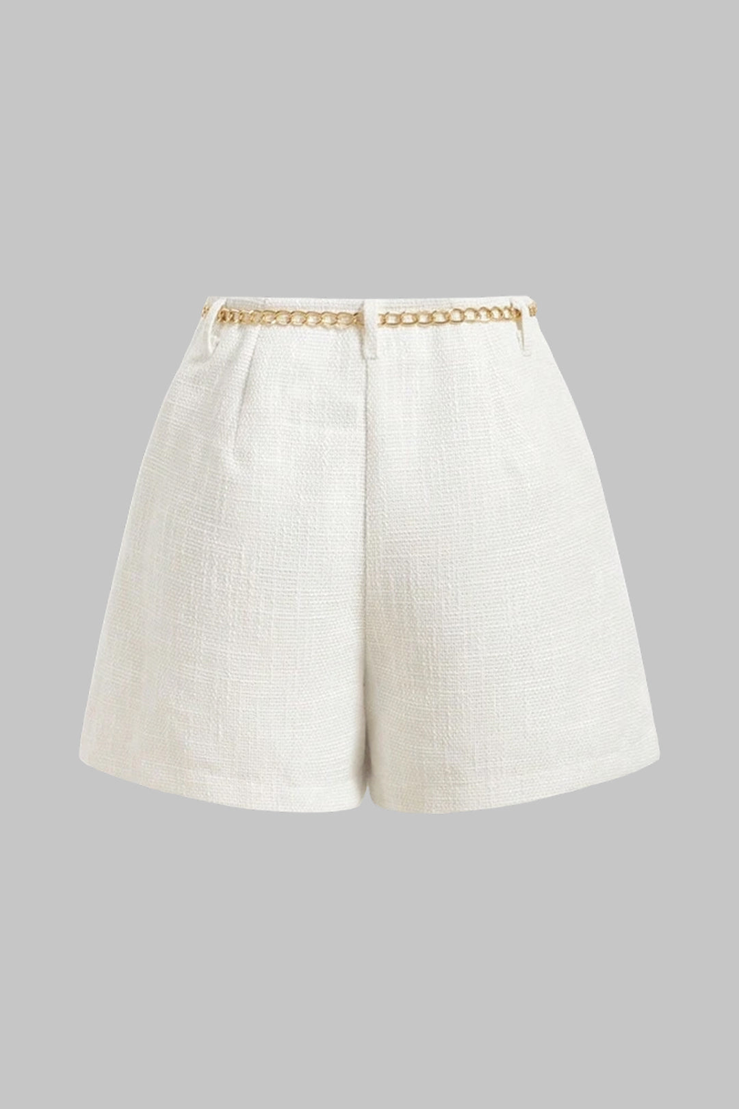 Tweed Metallic Chain Pocket Shorts