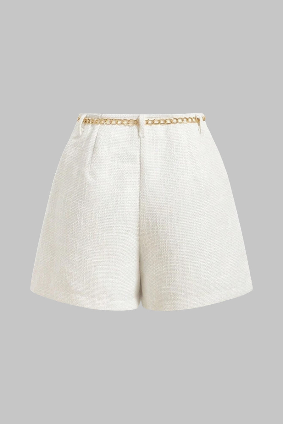 Tweed Metallic Chain Pocket Shorts