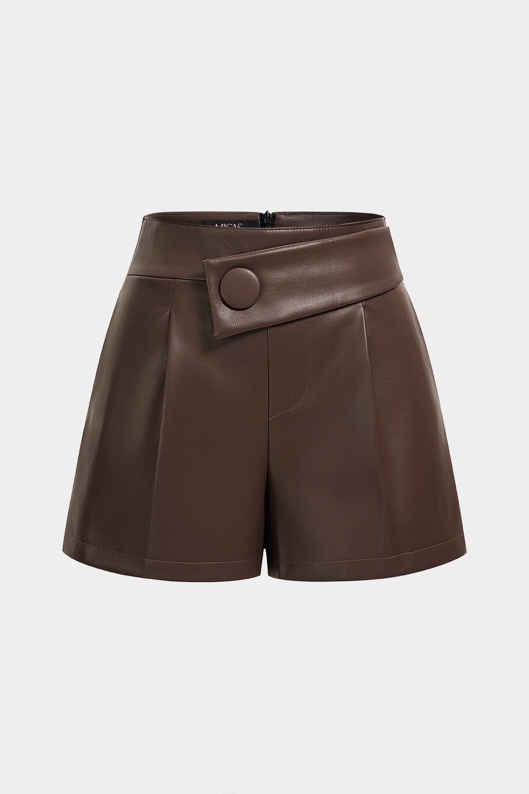 Faux Leather High Waist Wide Leg Shorts
