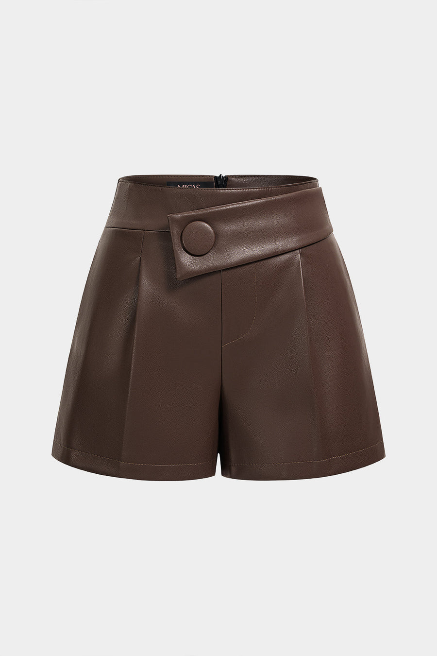 Faux Leather High Waist Wide Leg Shorts
