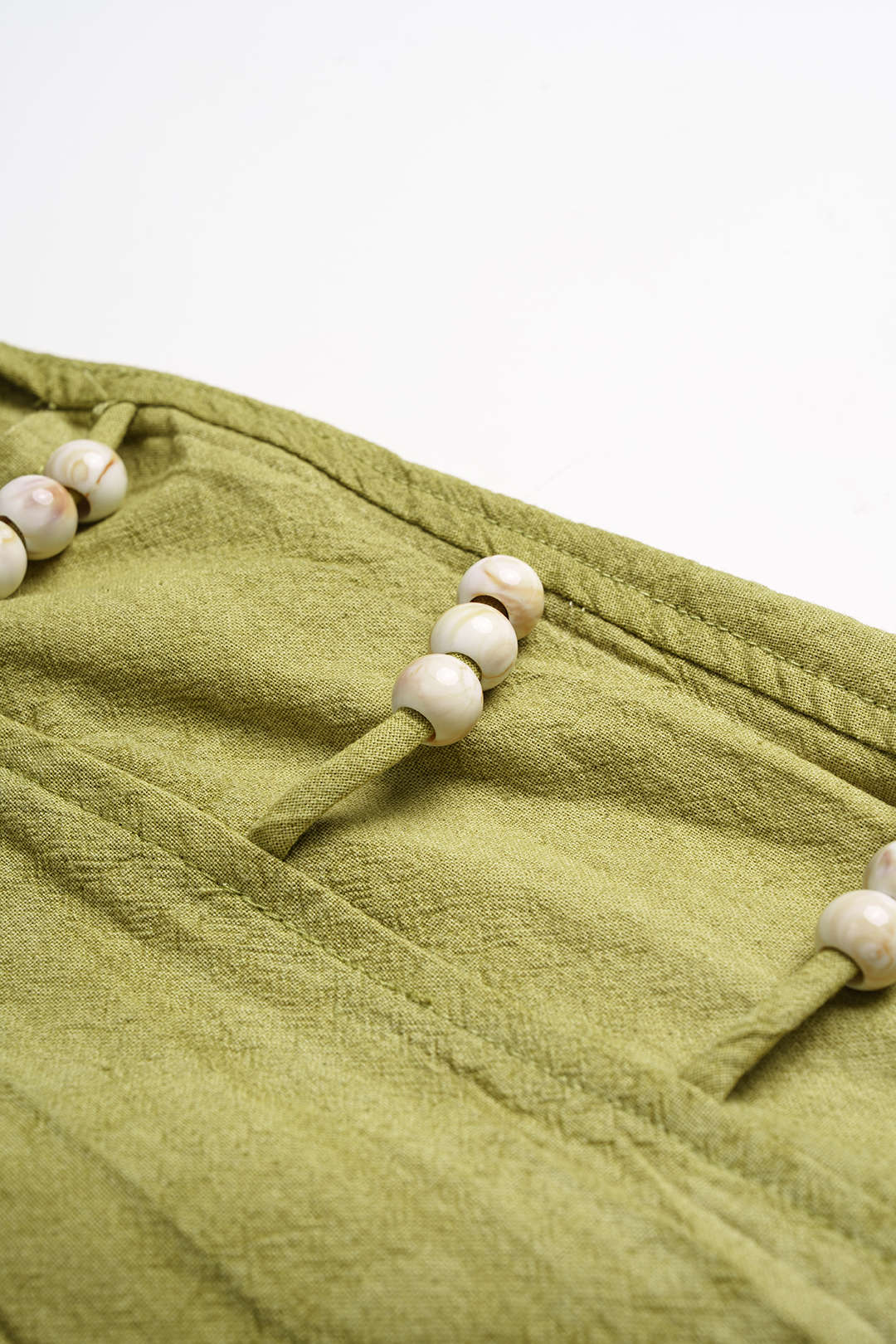 Linen Beaded Backless Cut Out Sleeveless Mini Dress