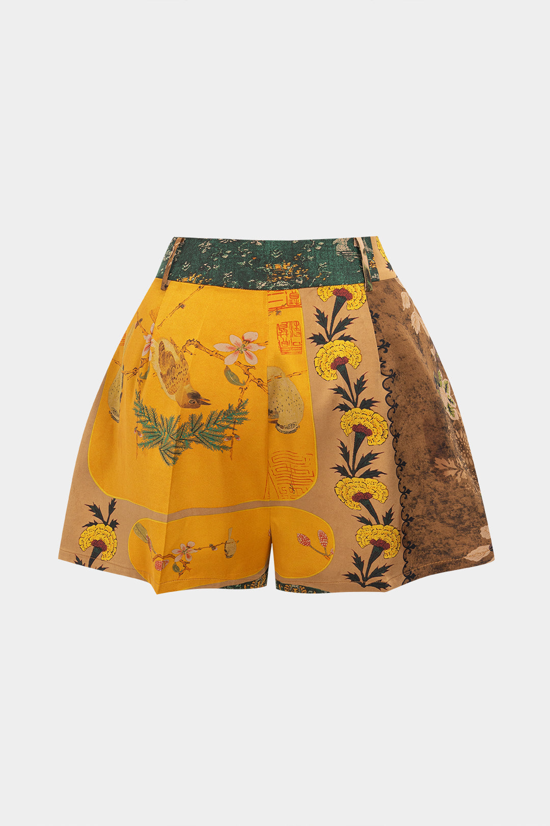 Floral Contrast Print Shorts
