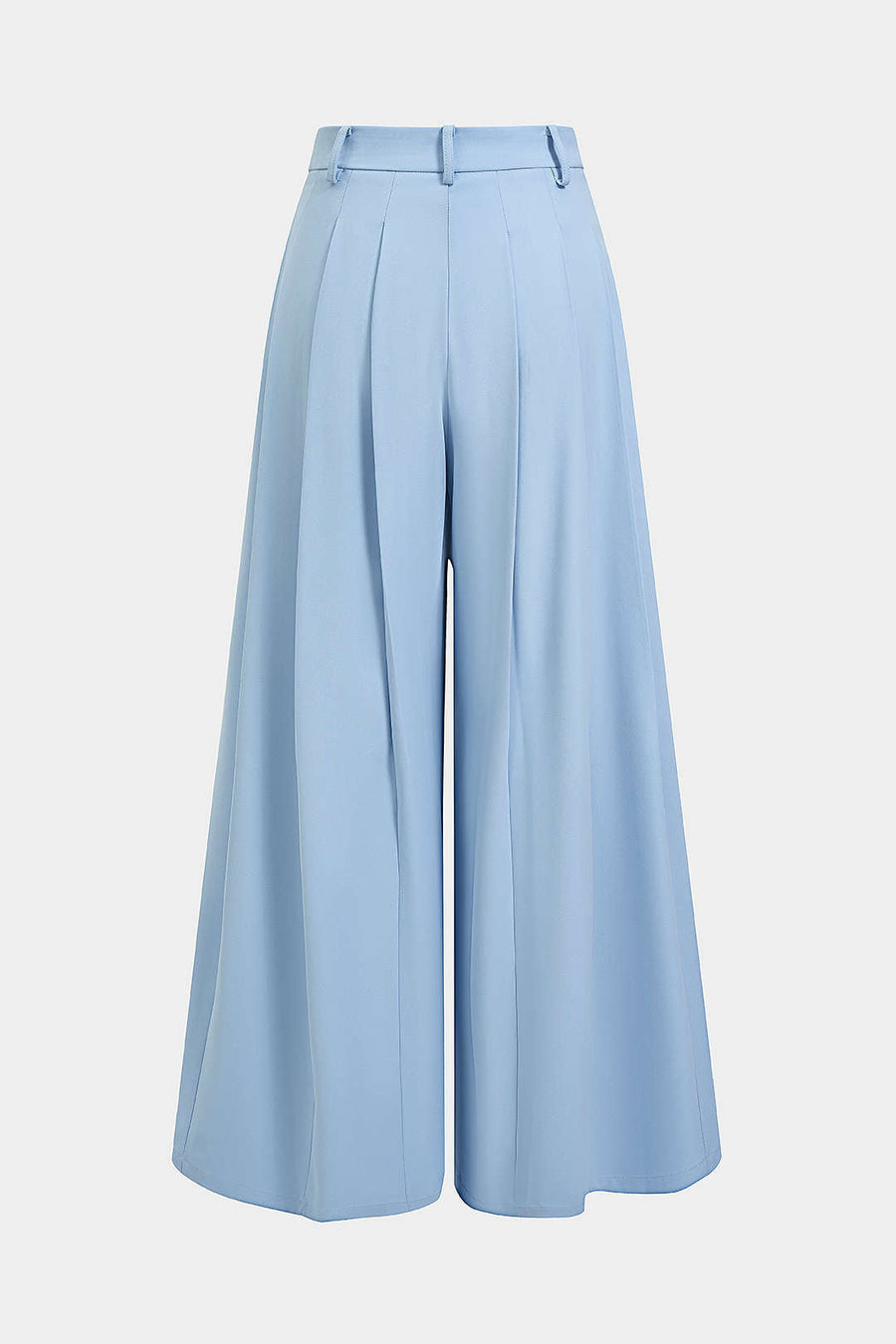 Solid Pleated Wide Leg Pants