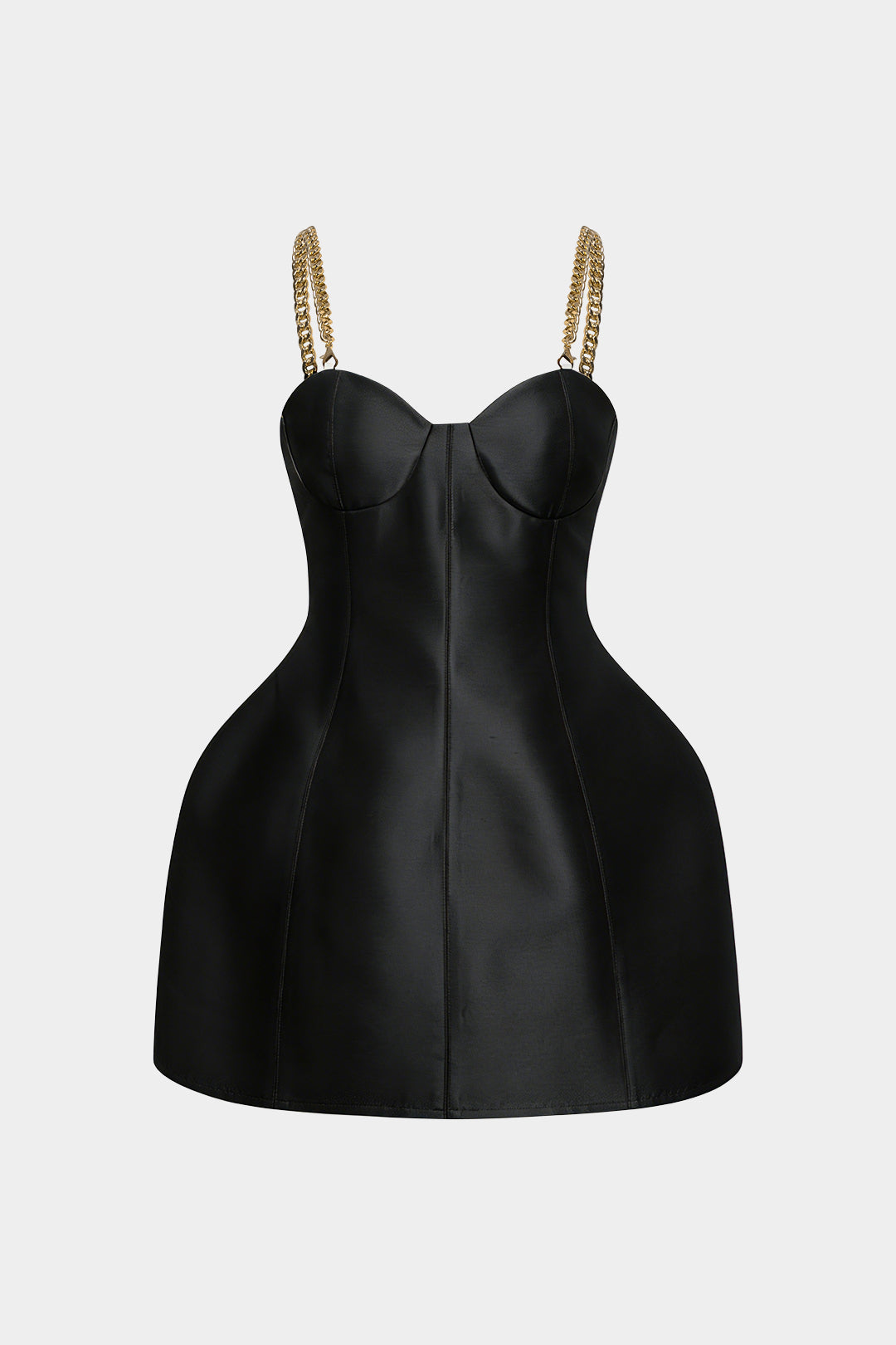 Satin Metallic Chain Sleeveless Mini Dress