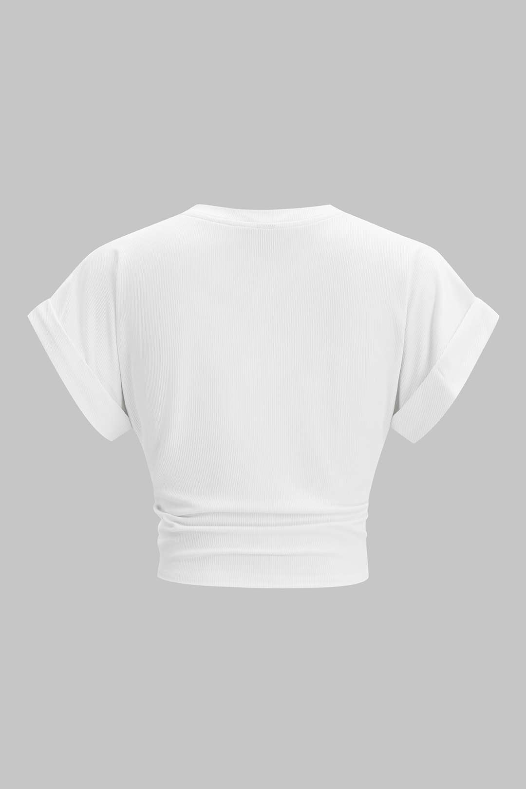 V-Neck Ruched Short Sleeve T-Shirt