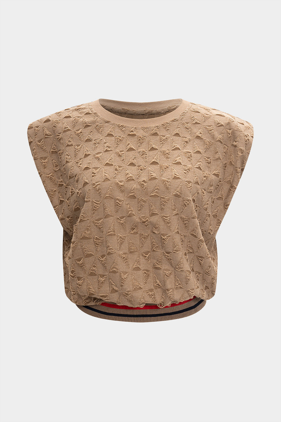 Ripped Patchwork Sleeveless T-Shirt