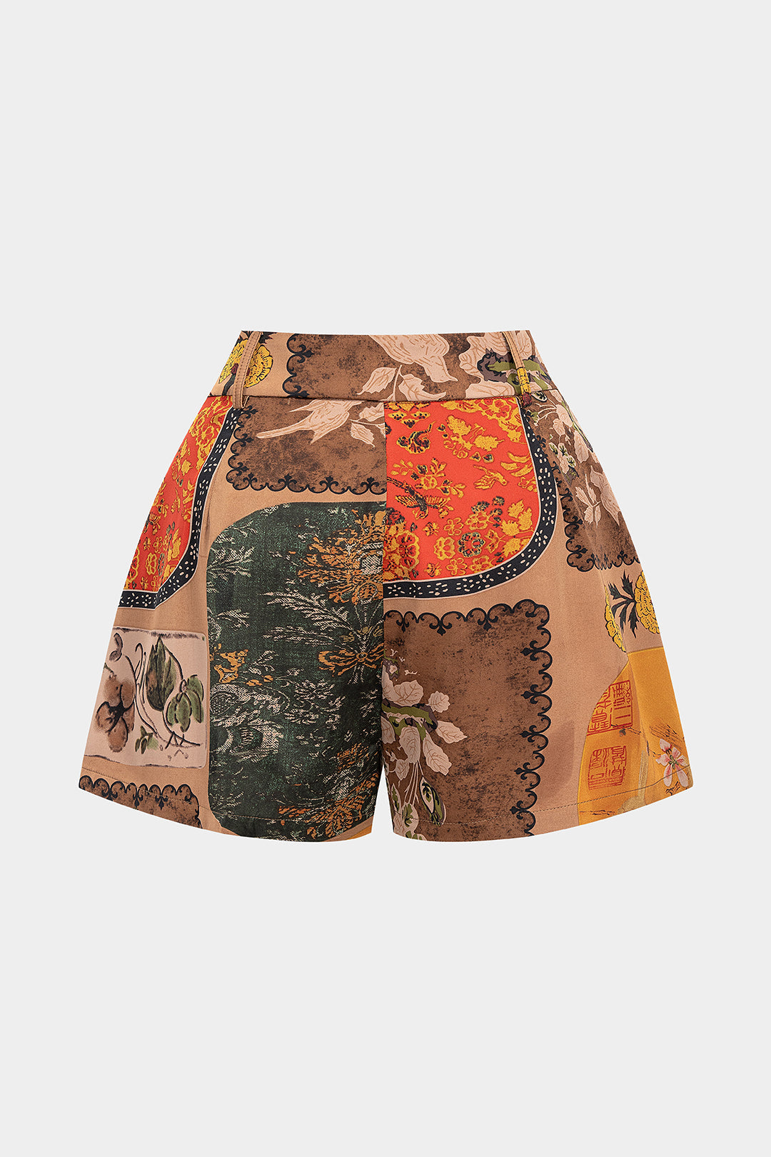 Floral Contrast Print Shorts