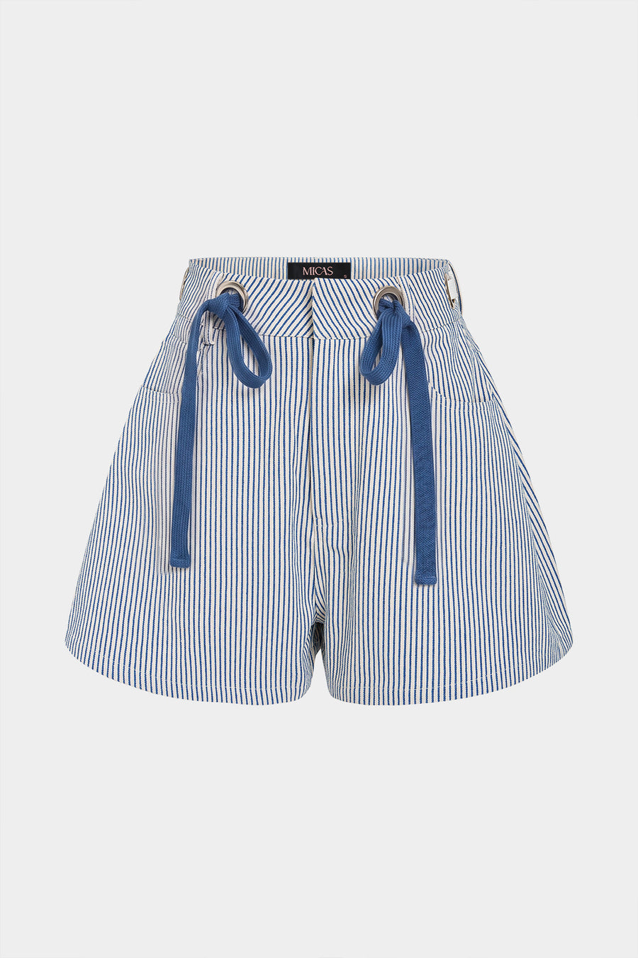 Striped Drawstring Pocket Wide Leg Shorts