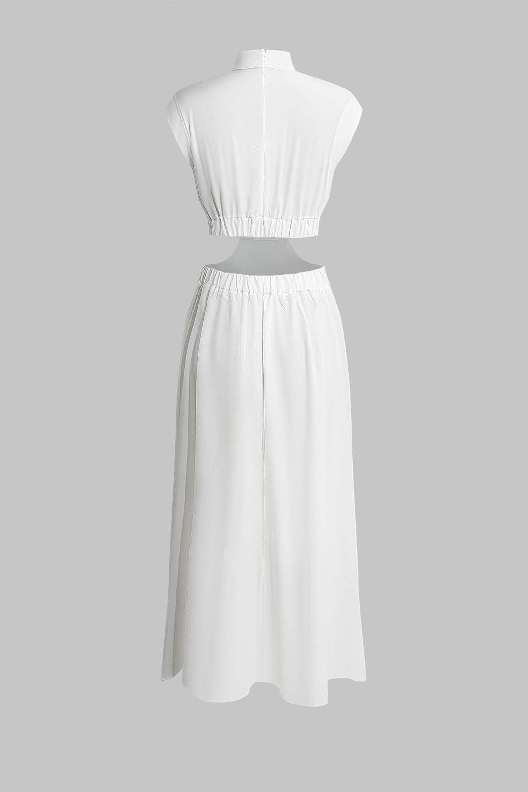 Mock Neck Cut Out Ruched Maxi Dress