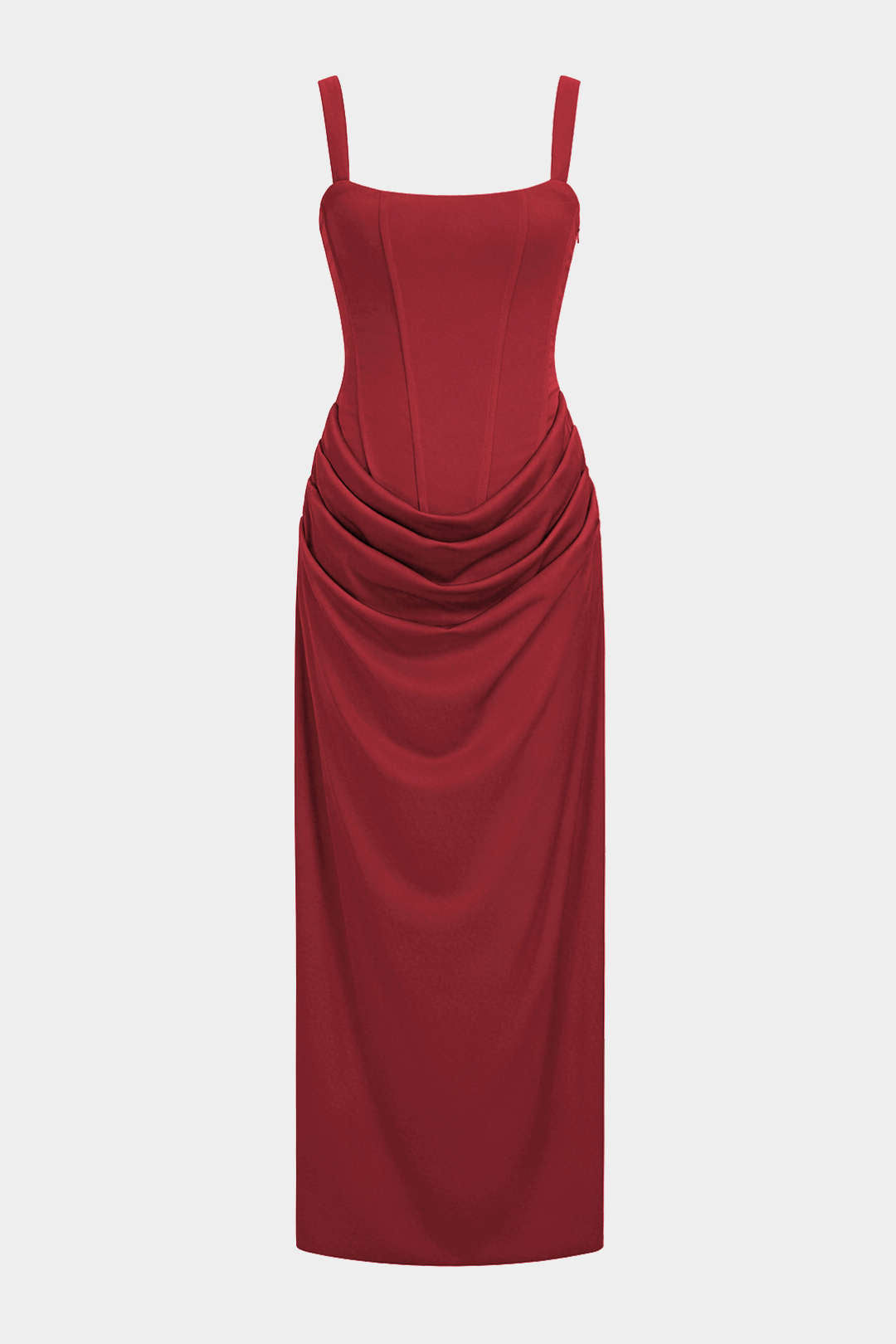 Tie Back Ruched Sleeveless Maxi Dress