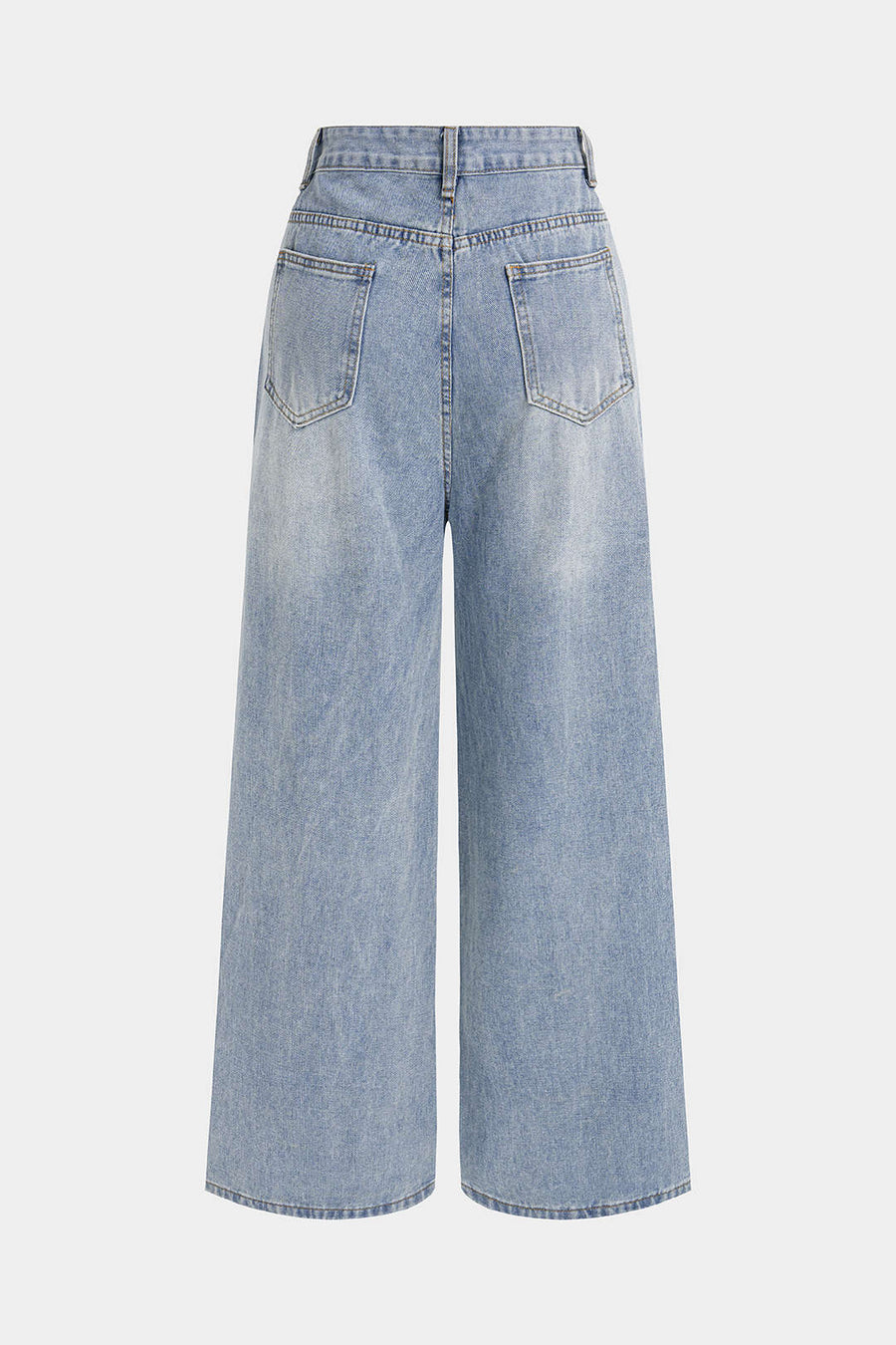 Denim Ripped Wide Leg Jeans