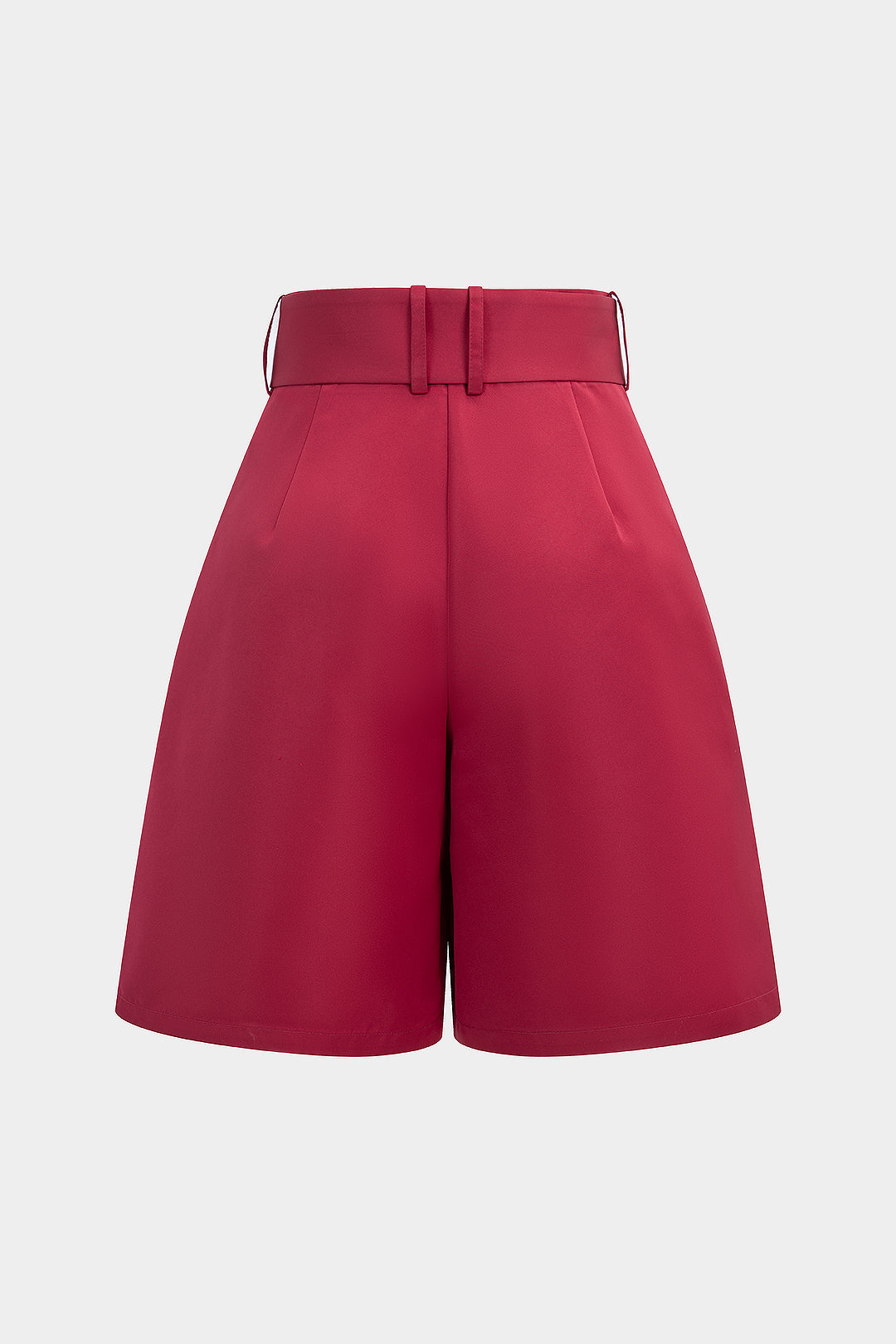 Solid Belted High Waist Wide Leg Shorts