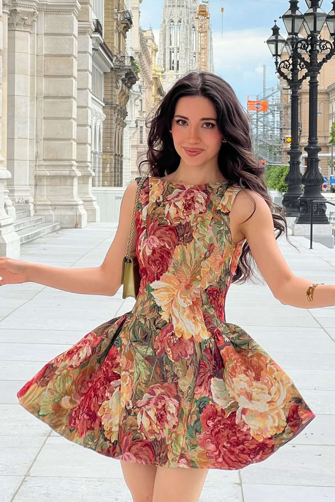 Jacquard Ruched Sleeveless Mini Dress