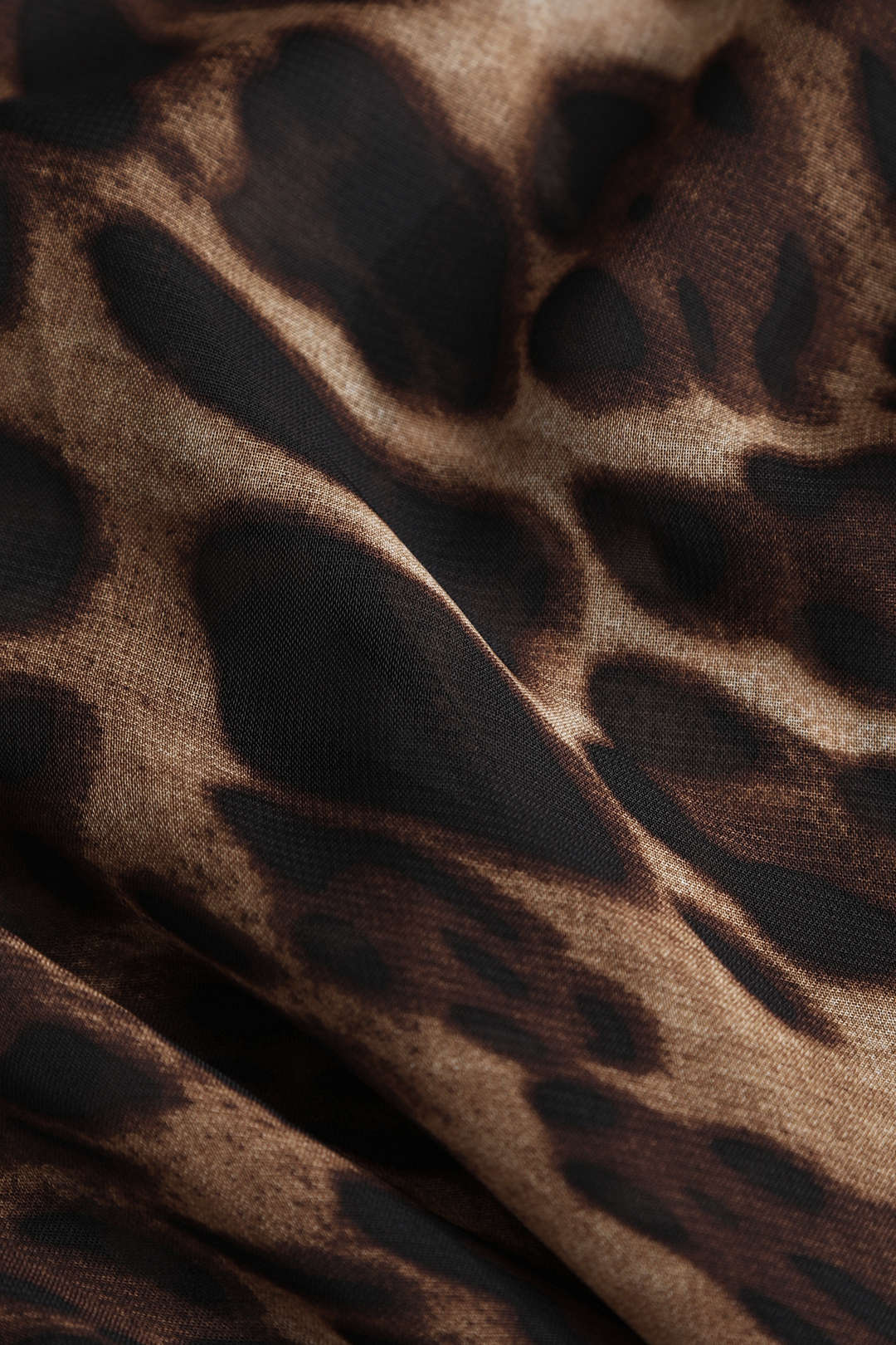 Leopard Print Sheer Draped Maxi Dress