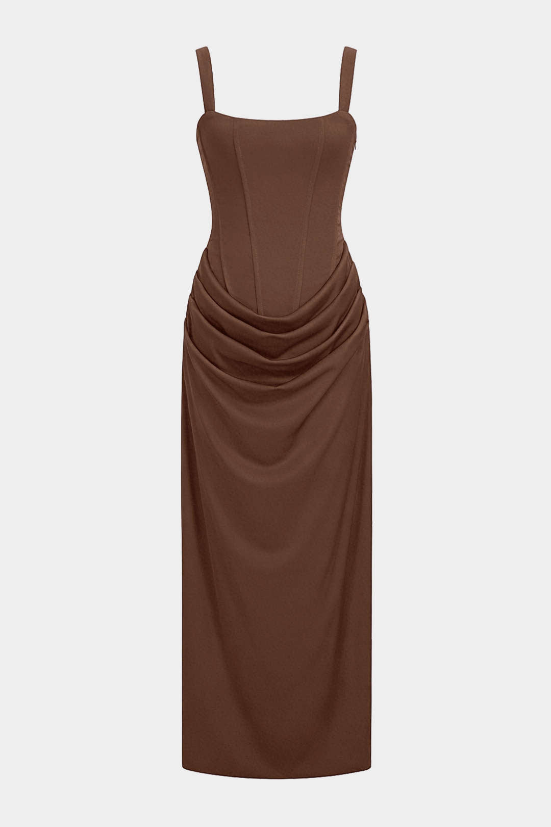 Tie Back Ruched Sleeveless Maxi Dress