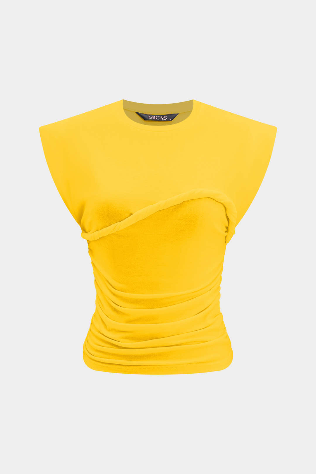 Solid Twist Round Neck T-Shirt