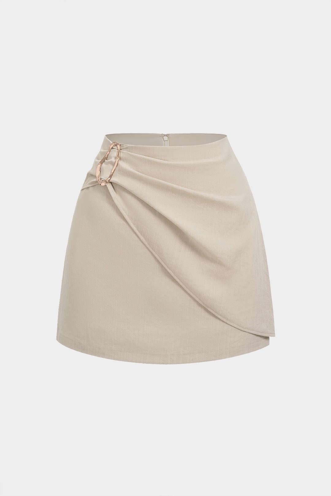 Metallic Ruched A-Line Skirt