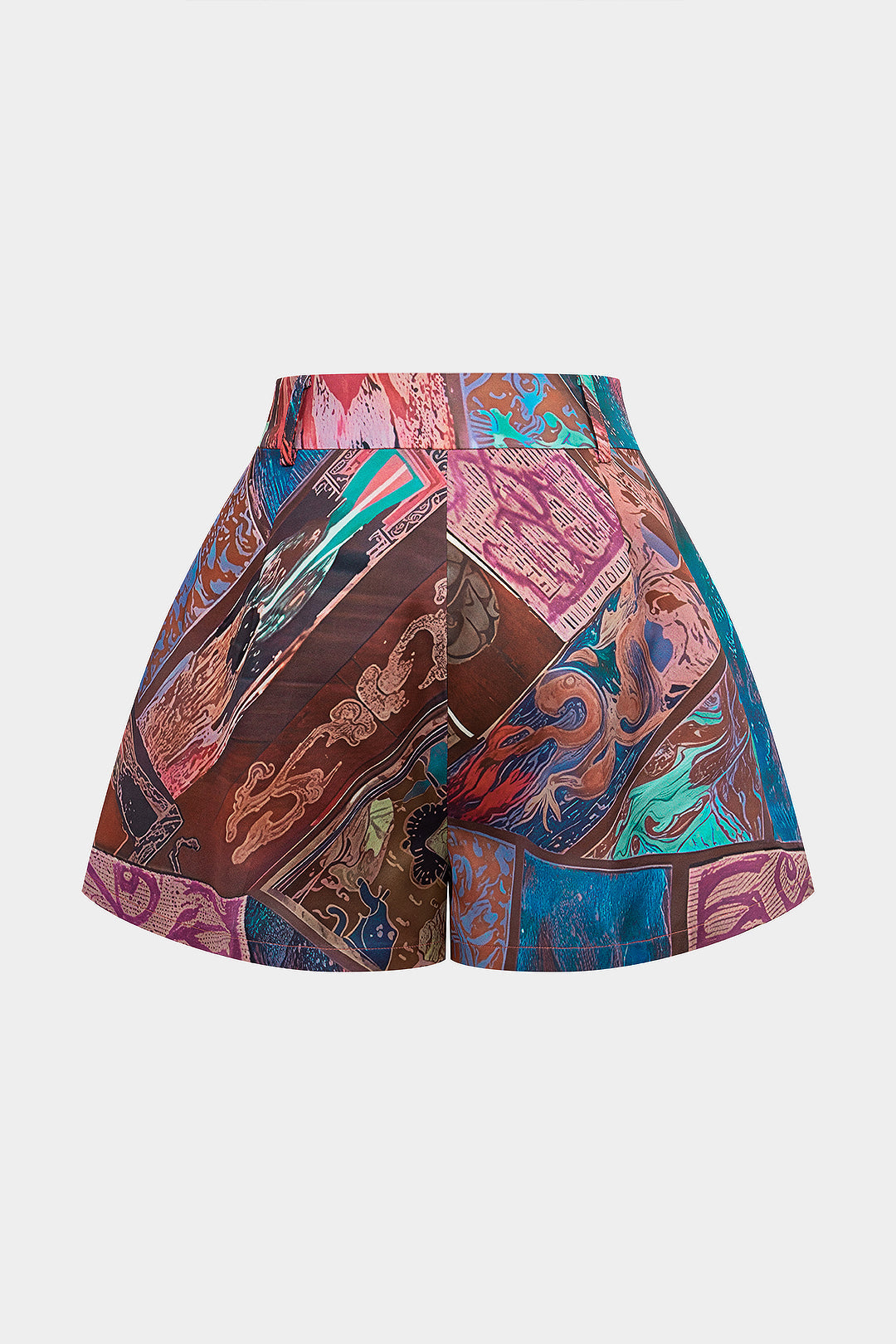Pattern Print High Waist Wide Leg Shorts
