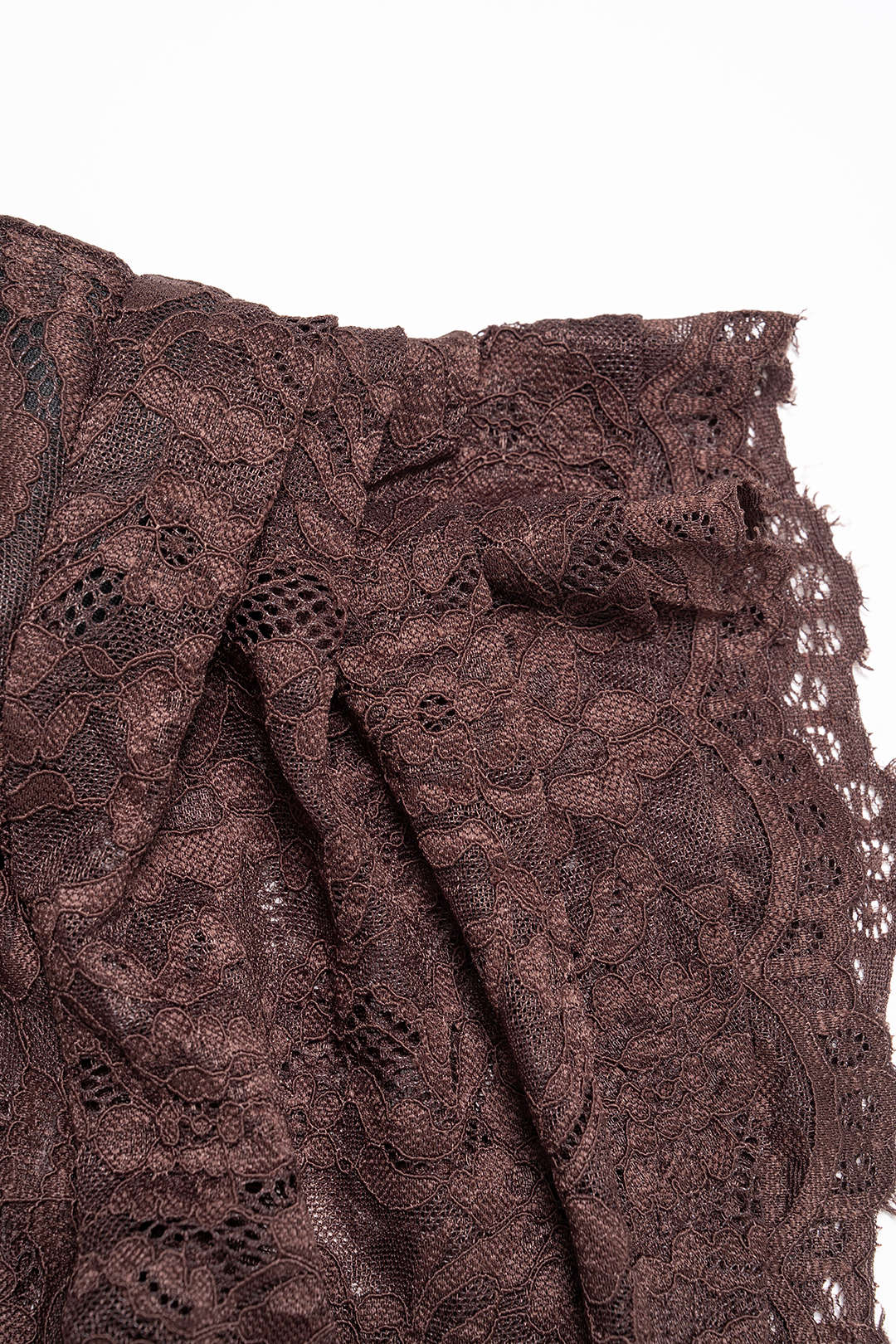 Sheer Lace Mock Neck Ruched Short Sleeve Mini Dress