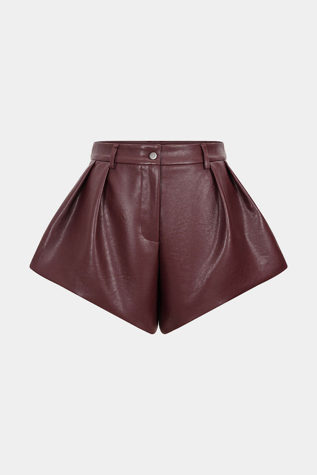 Faux Leather Pleated Shorts