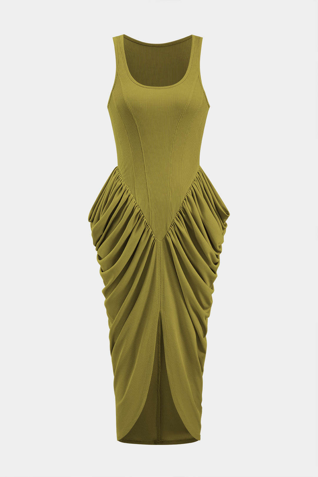 Ruched Corset Sleeveless Maxi Dress