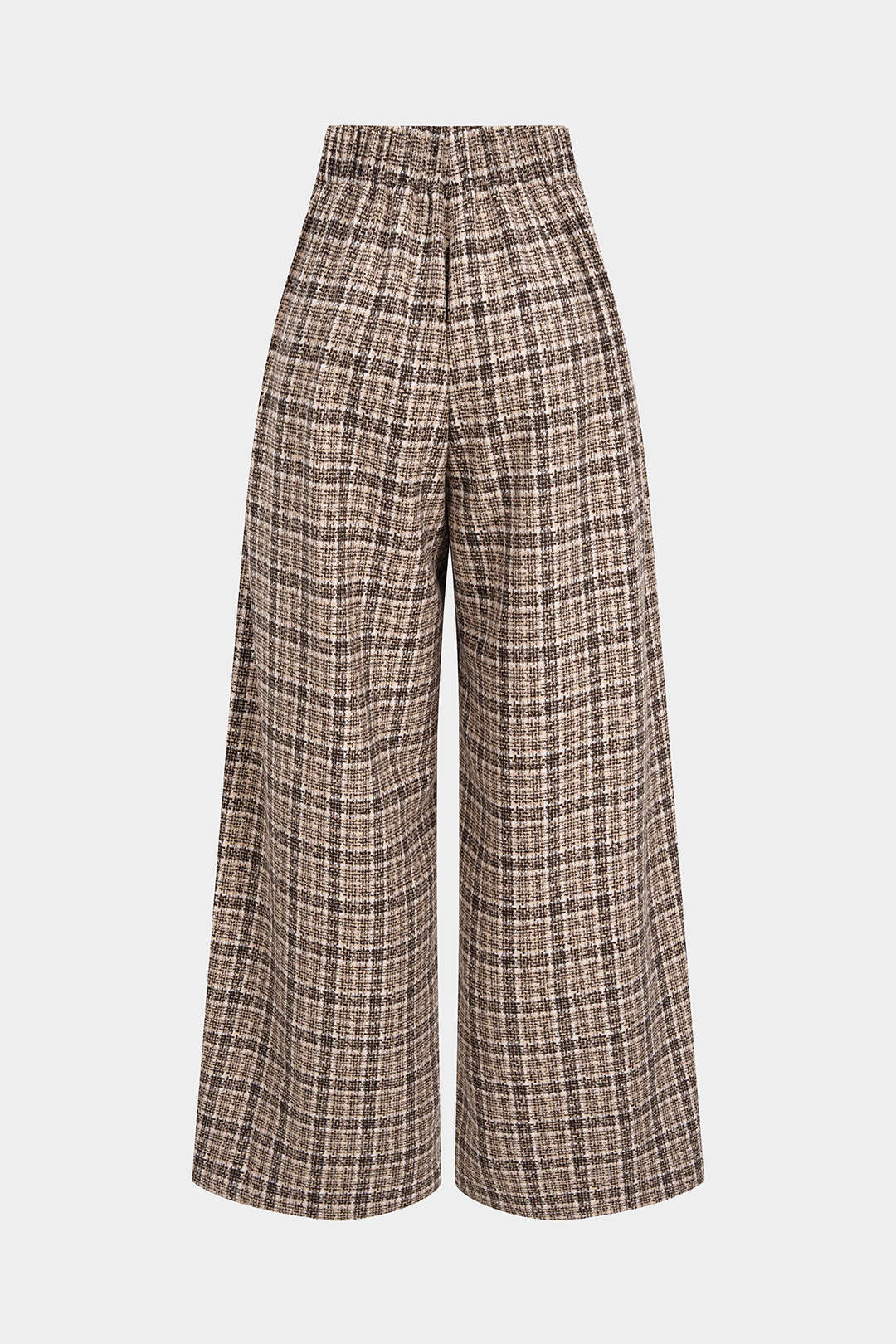 Plaid Print Double Breasted High Waist Pants