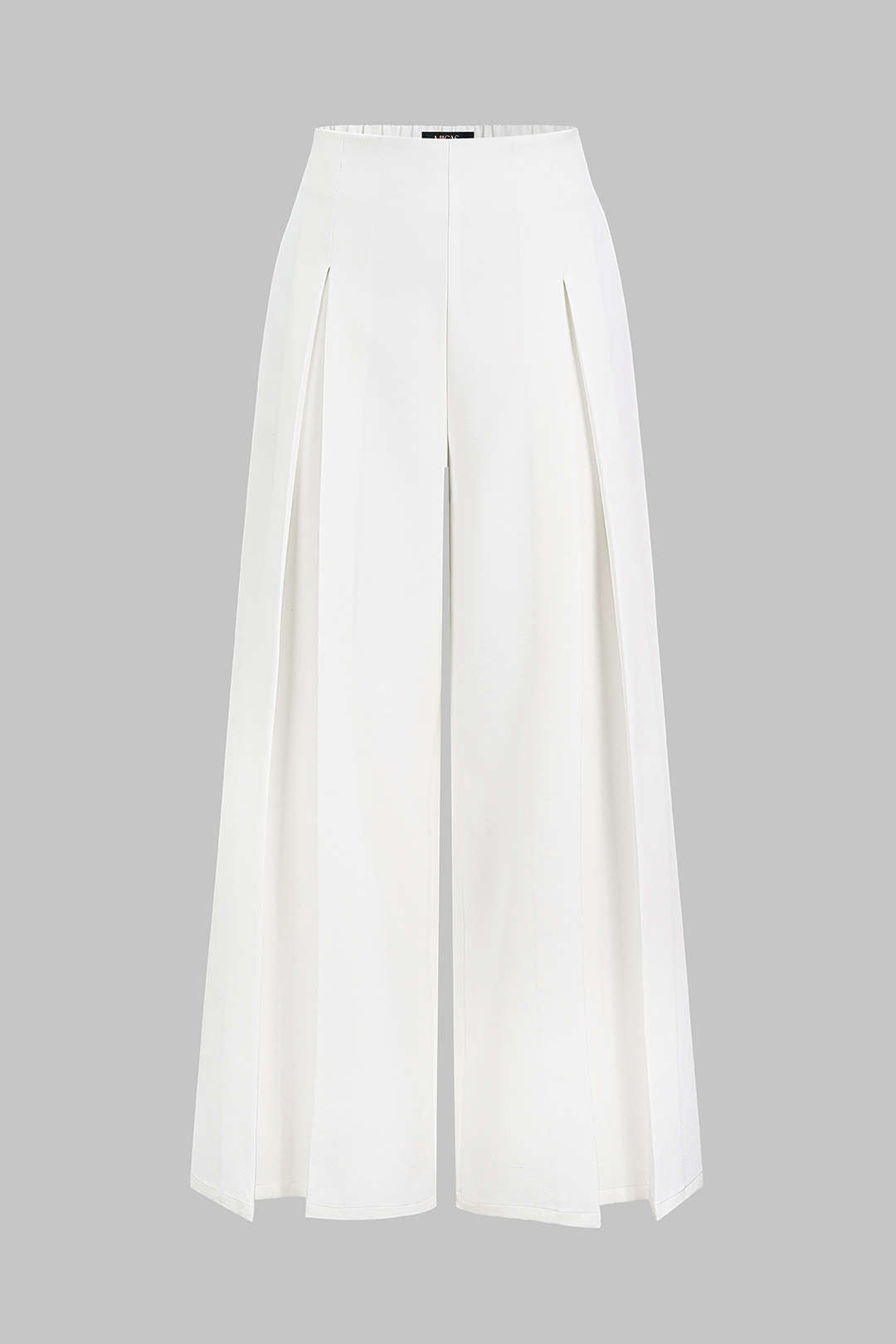 Solid High Waist Wide Leg Pants