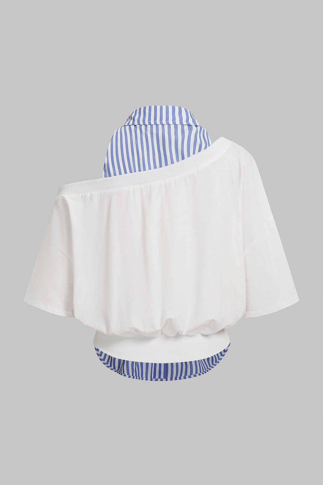 Patchwork Asymmetrical Short Sleeve T-Shirt