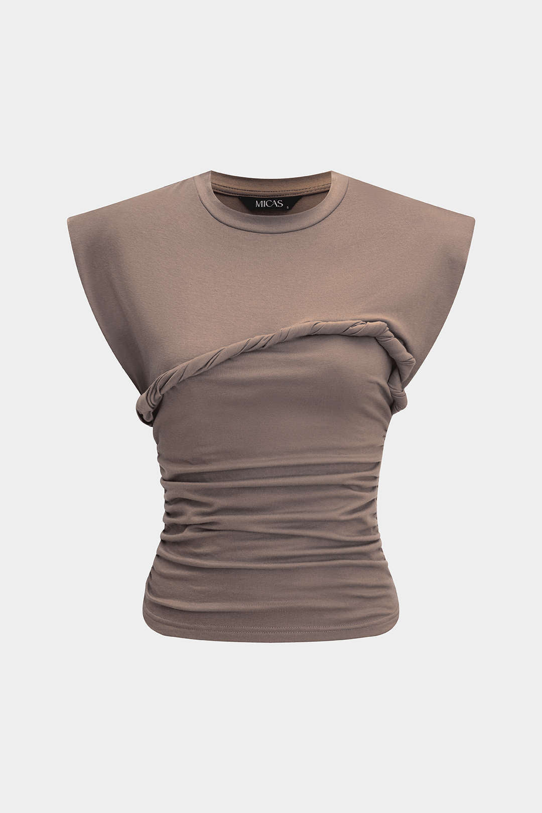 Solid Twist Round Neck T-Shirt