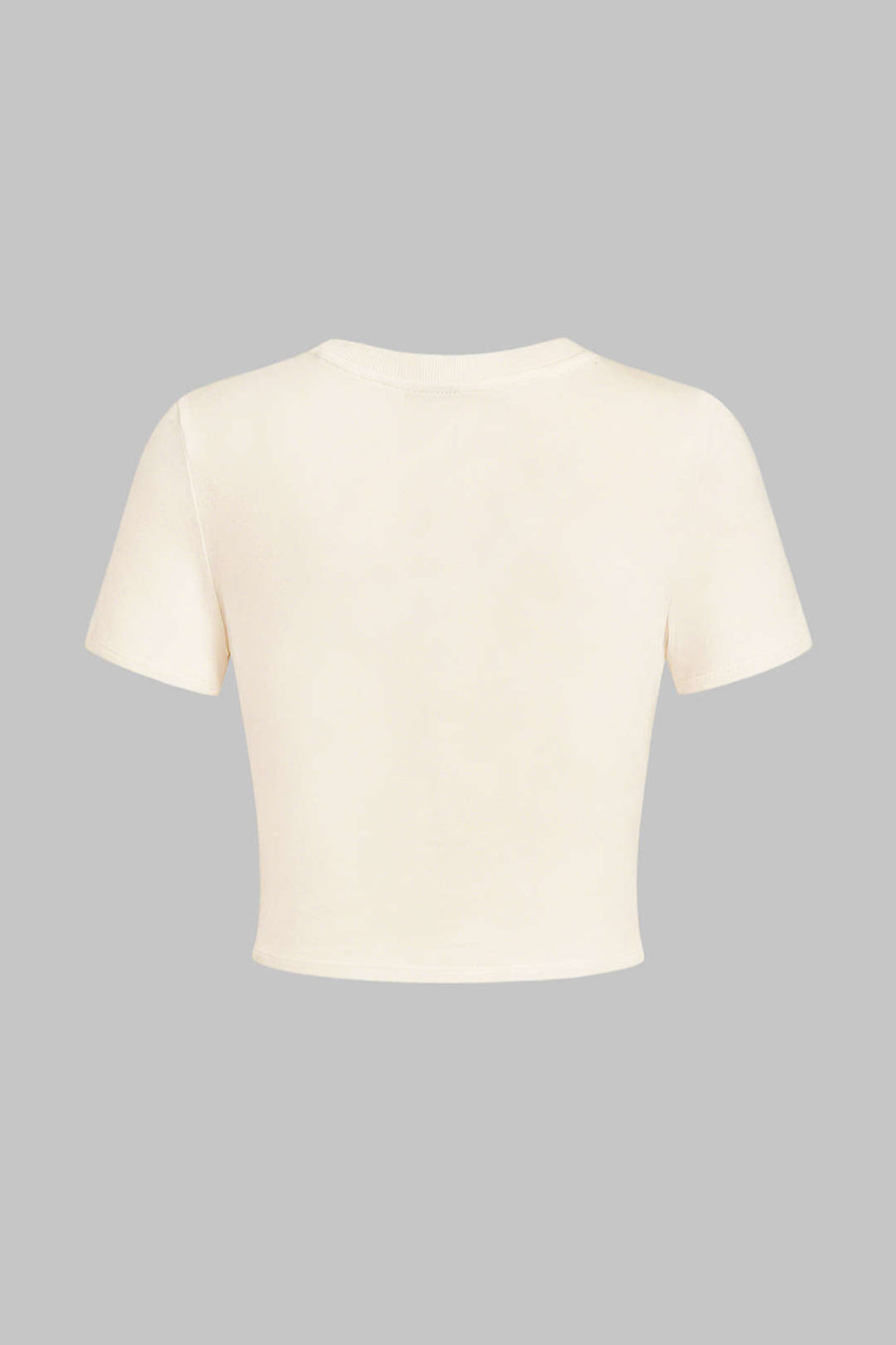 Round Neck Metallic Ruched Short Sleeve T-Shirt