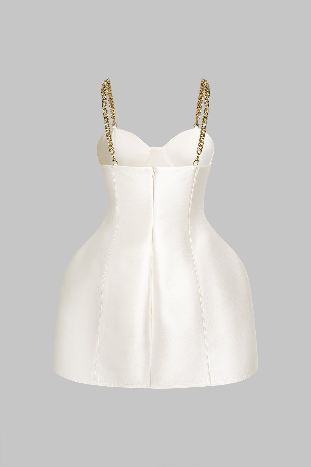 Satin Metallic Chain Sleeveless Mini Dress