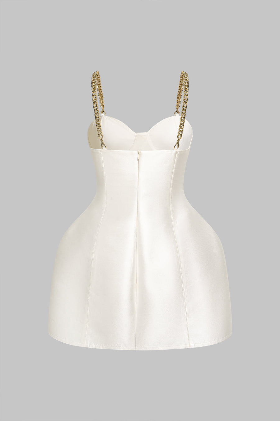 Satin Metallic Chain Sleeveless Mini Dress
