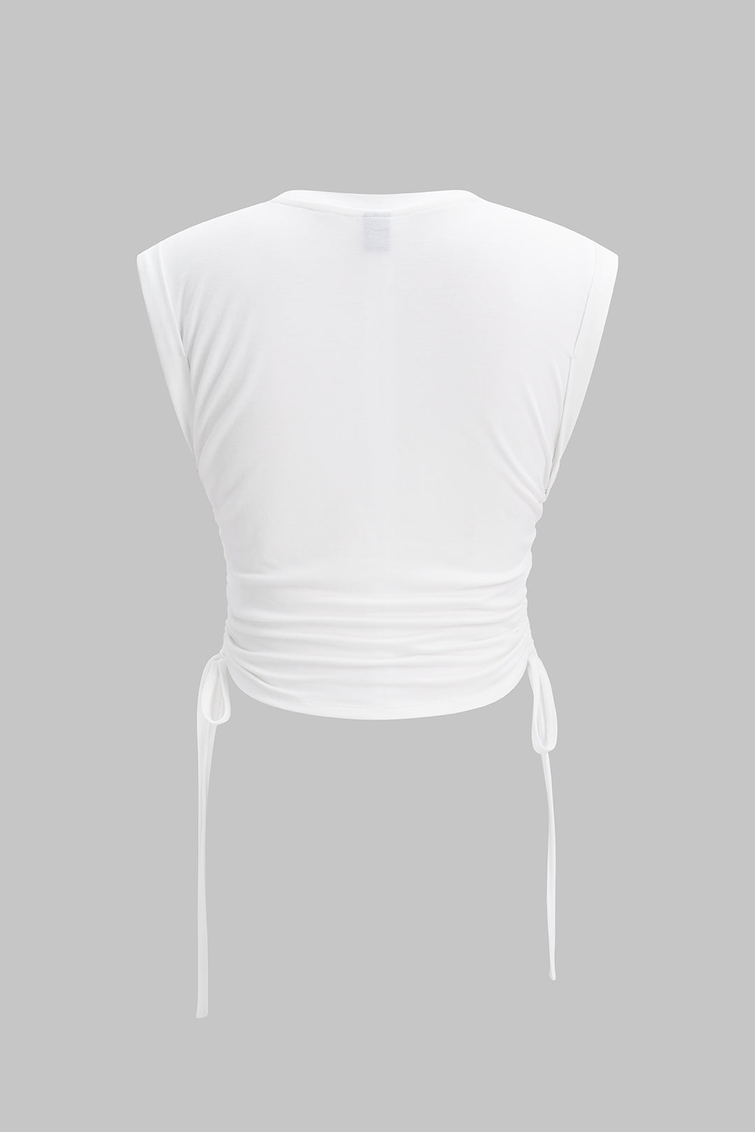 Patchwork Round Neck Tie-Up Short Sleeve T-Shirt