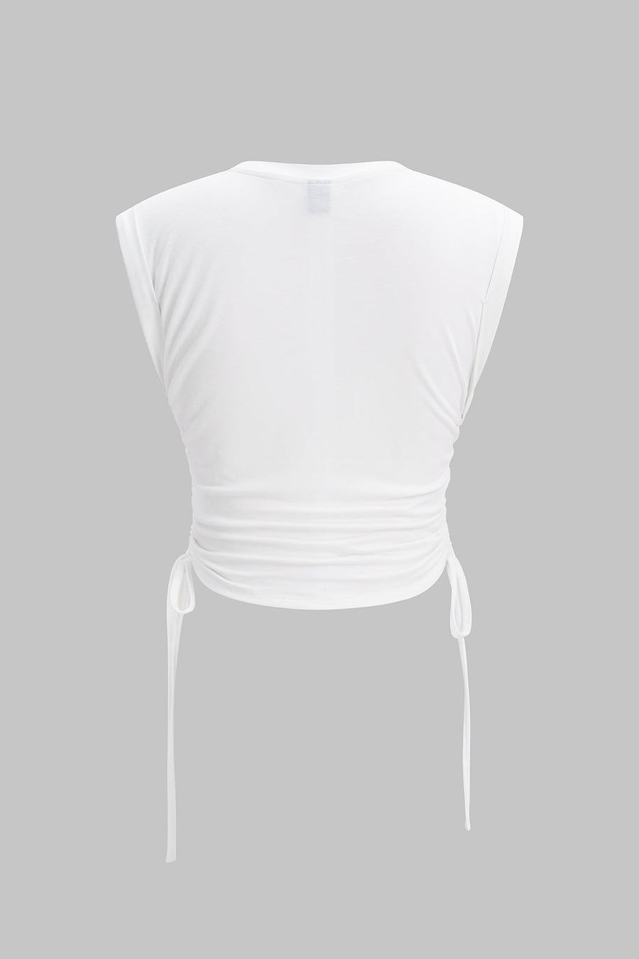 Patchwork Round Neck Tie-Up Short Sleeve T-Shirt