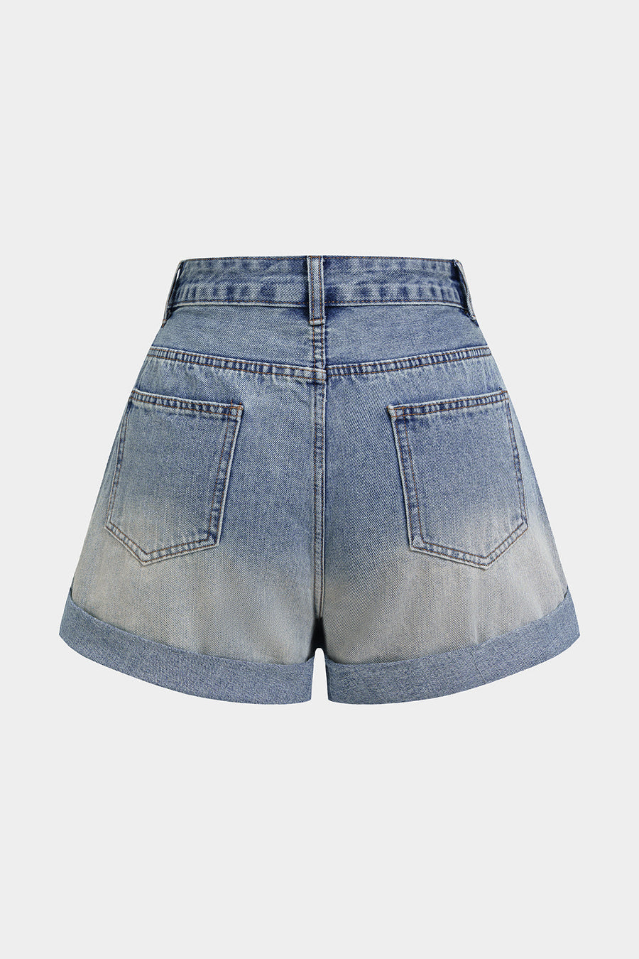 Denim Shell Starfish Decor High Waist Wide Leg Shorts