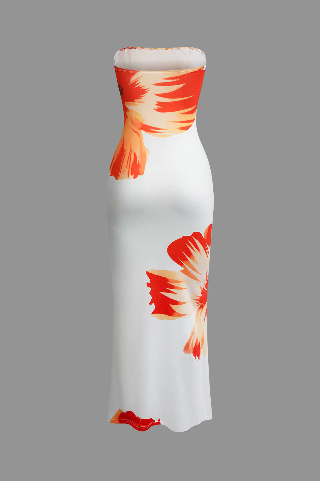 Sunny Floral Cascade Strapless Maxi Dress