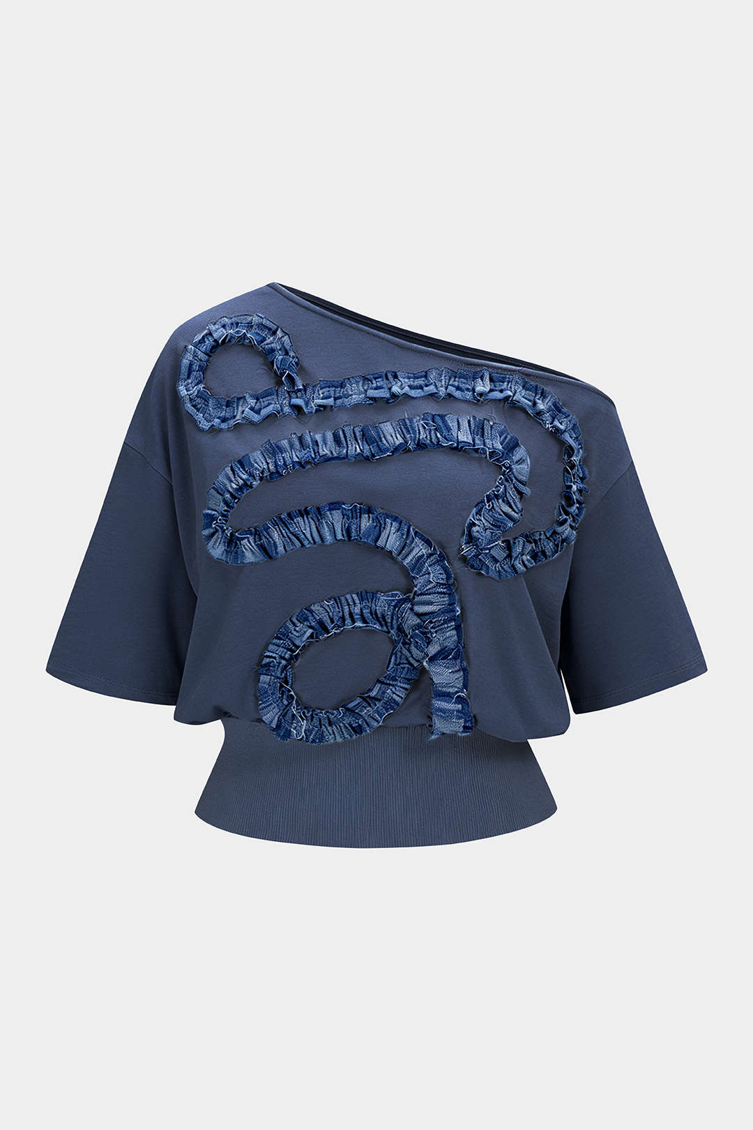 Epäsymmetrinen patchwork-lyhythihainen T-paita