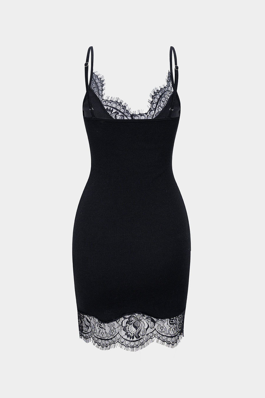 Lace Patchwork Sleeveless Slip Mini Dress