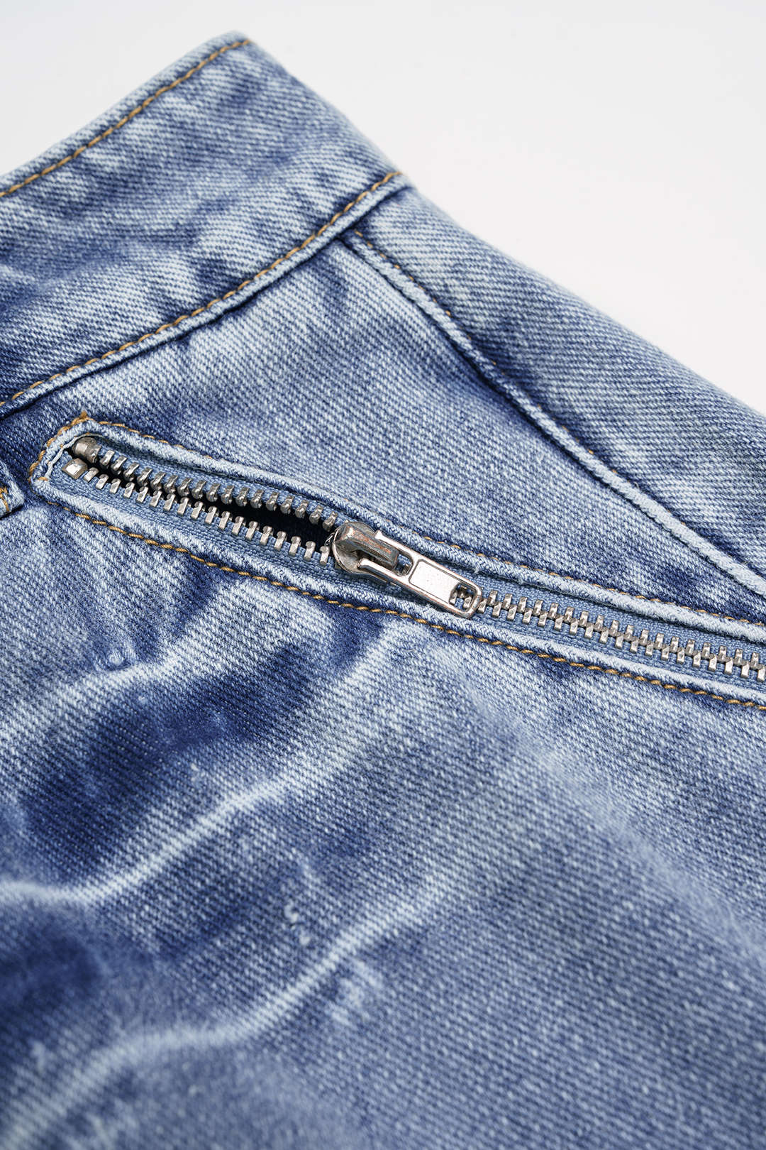 Denim Asymmetrical Pocket Shorts