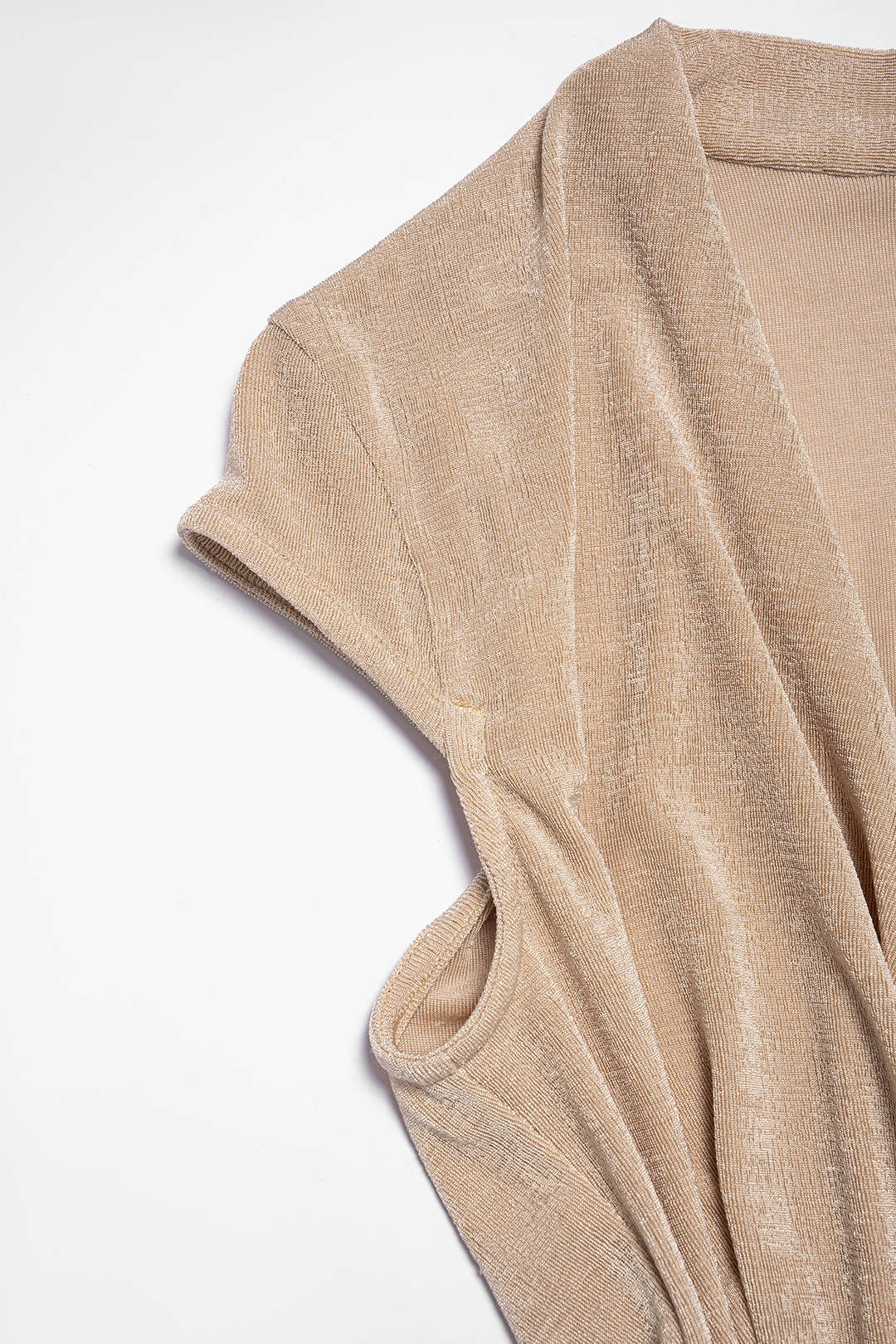 V-Neck Ruched Sleeveless T-Shirt