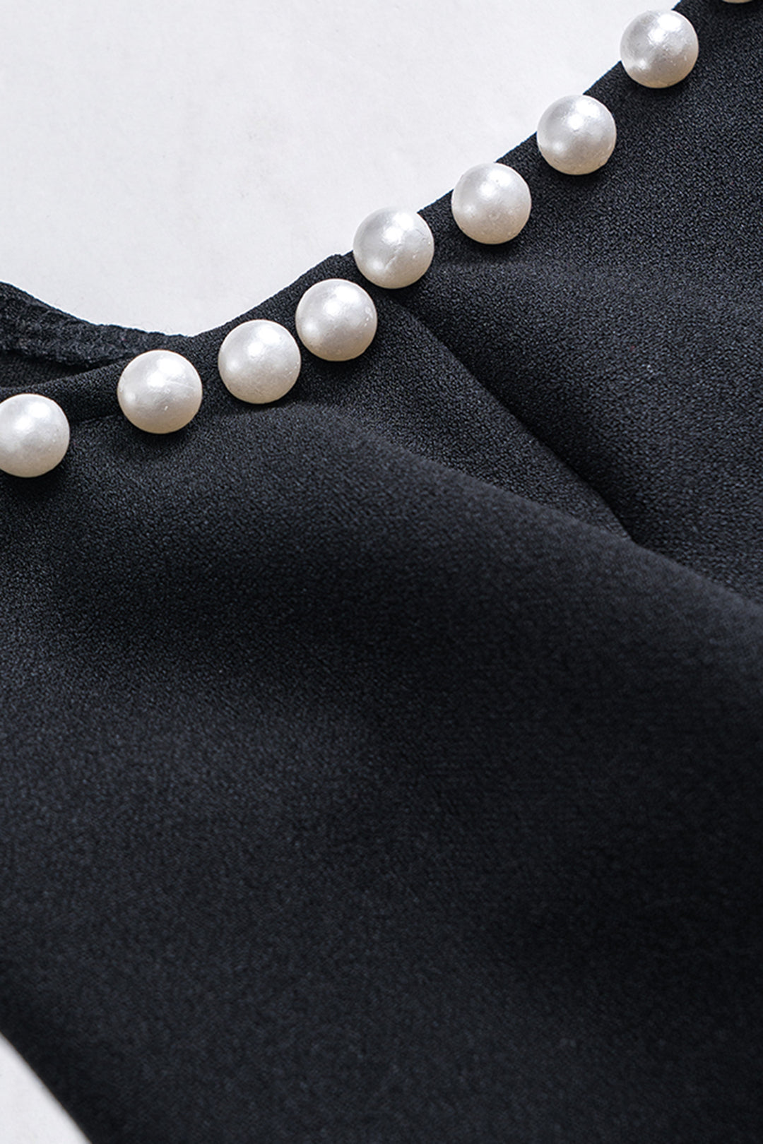 Pearl Ruched Zipper Mini Dress
