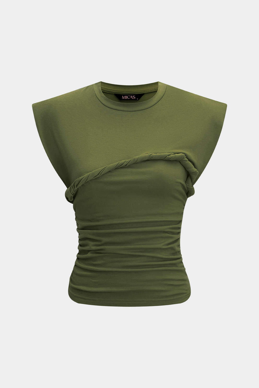 Solid Twist Round Neck T-Shirt