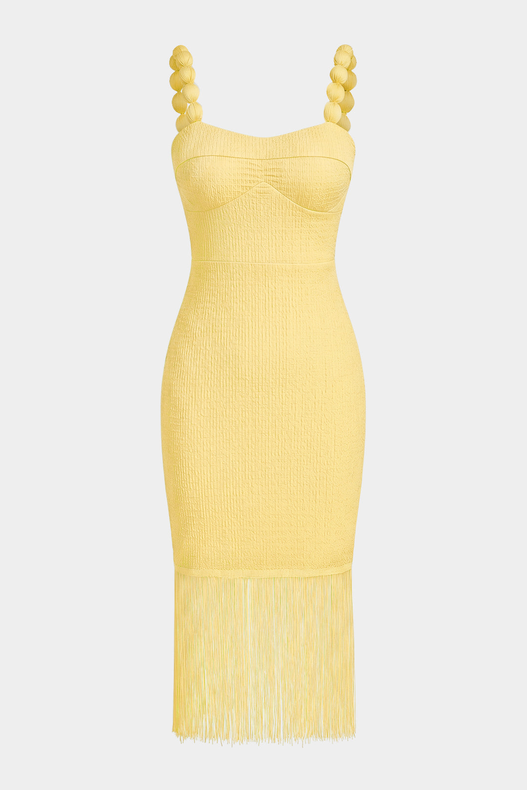 Fringe Slip Sleeveless Midi Dress