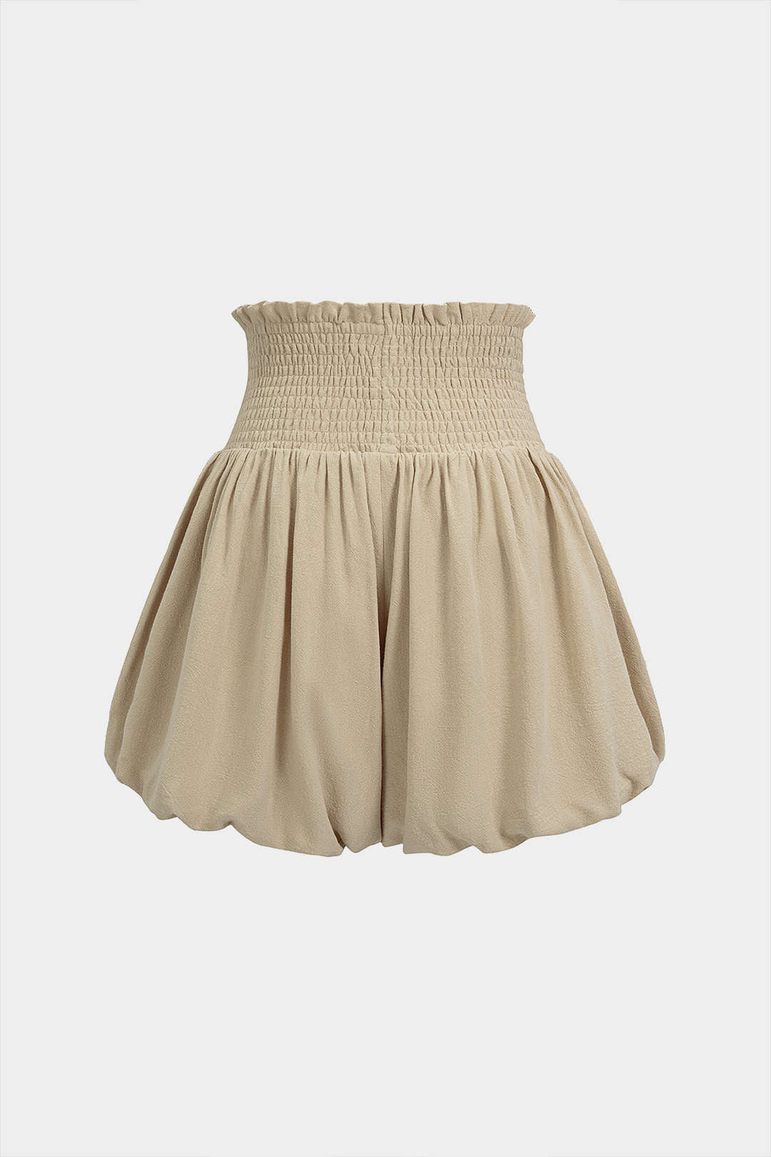 High Waist Shirred Ruched Shorts