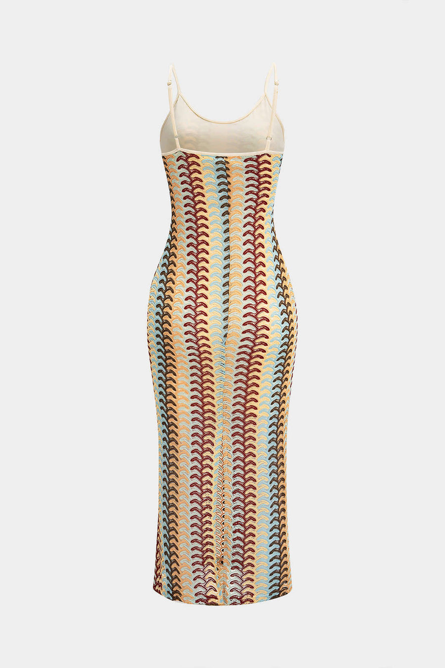 Stripes Print Sleeveless Midi Dress